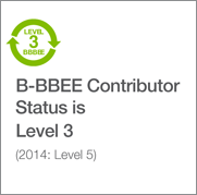 B-BBEE Contributor Status is
Level 3
(2014: Level 5)